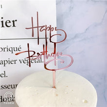 Lade das Bild in den Galerie-Viewer, Acrylic Cake Topper Golden Happy Birthday Cake Toppers For Kids Birthday Party Cake Decorations celebrate Birthday dessert gift Itdinos
