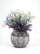 Lade das Bild in den Galerie-Viewer, Art Decorated Gray Glass Vase for Flowers | Painted Art Glass Round Vase | Interior Design Home Room Decor | Table vase 6 inch Itdinos
