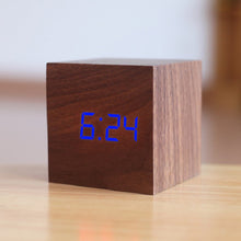 Lade das Bild in den Galerie-Viewer, New Qualified Digital Wooden LED Alarm Clock Wood Retro Glow Clock Desktop Table Decor Voice Control Snooze Function Desk Tools Itdinos

