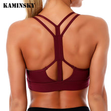 Lade das Bild in den Galerie-Viewer, Kaminsky Women Sport Bra Gathered Running Fitness Gym Shockproof Bra High Elasticity Breathable Sweat Tank Top Athletic Vest Itdinos
