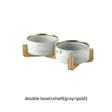 Load image into Gallery viewer, Marbling Ceramic Double Bowl For Pet Itdinos
