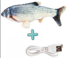 Lade das Bild in den Galerie-Viewer, New 30CM Electronic Pet Cat Toy Electric USB Charging Simulation Bouncing Fish Toys For Dog Cat Chewing Playing Biting Supplies Itdinos
