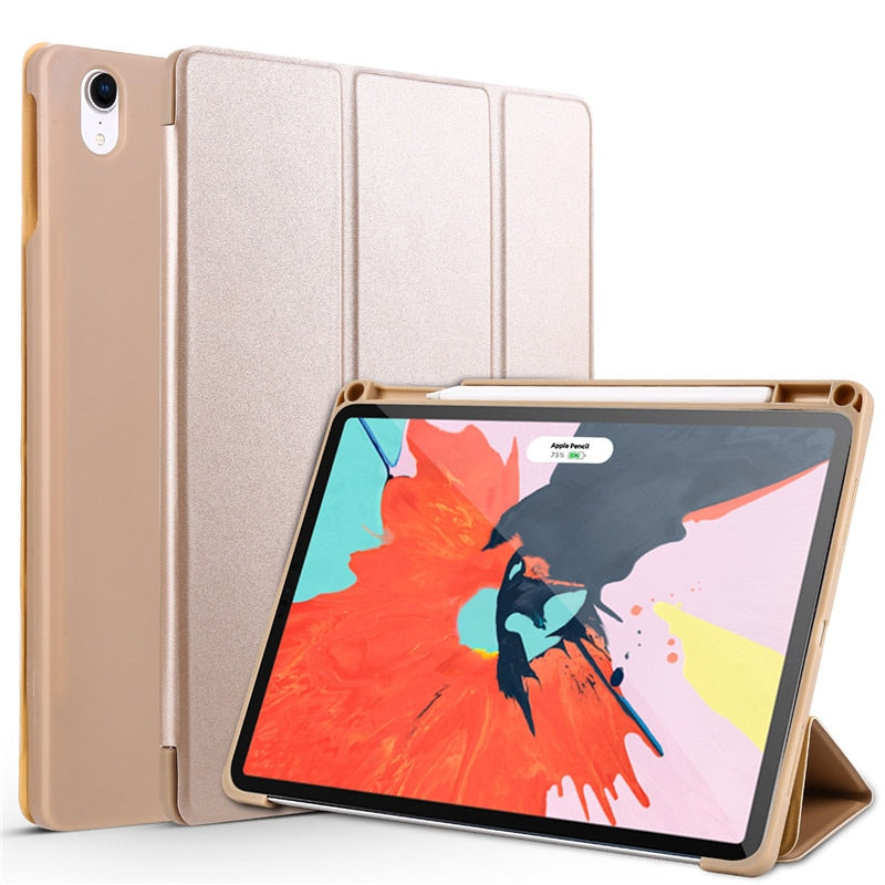 Dreifach faltbares Standetui mit Stifthalter-Abdeckung für iPad Pro11 Tablet-Hülle