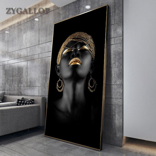 Modern Art Canvas African Black Woman Posters Itdinos