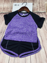 Lade das Bild in den Galerie-Viewer, Kids Fitness T-shirt Gym Shorts Sports Women Girl Running Tops Tee Jogging Suits Children Training Yoga Set Tracksuit Sportswear Itdinos
