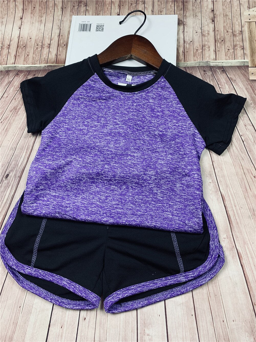 Kids Fitness T-shirt Gym Shorts Sports Women Girl Running Tops Tee Jogging Suits Children Training Yoga Set Tracksuit Sportswear Itdinos