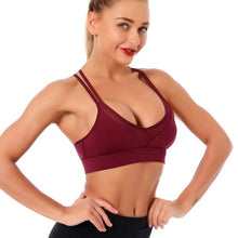 Lade das Bild in den Galerie-Viewer, Kaminsky Women Sport Bra Gathered Running Fitness Gym Shockproof Bra High Elasticity Breathable Sweat Tank Top Athletic Vest Itdinos
