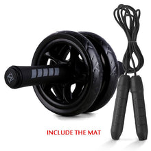 Lade das Bild in den Galerie-Viewer, New 2 in 1 Ab Roller&amp;Jump Rope No Noise Abdominal Wheel Ab Roller with Mat For Arm Waist Leg Exercise Gym Fitness Equipment Itdinos
