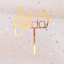 Lade das Bild in den Galerie-Viewer, Acrylic Cake Topper Golden Happy Birthday Cake Toppers For Kids Birthday Party Cake Decorations celebrate Birthday dessert gift Itdinos
