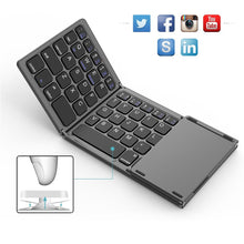 Lade das Bild in den Galerie-Viewer, B033 Mini klapp tastatur Bluetooth Faltbare Drahtlose Tastatur mit Touchpad für Windows,Android,ios Tablet ipad Telefon
