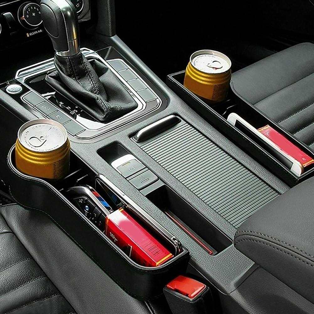 Das neue 1 Paar Universal-Autositzspalt-Aufbewahrungsbox aus Kunststoff für Becherhalter und Telefonhalter, reserviertes Design, Zubehör