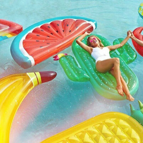 185cm Inflatable Giant Pool Float Mattress Toys Watermelon Pineapple Cactus Beach Water Swimming Ring Lifebuoy Sea Party Itdinos