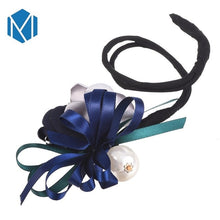 Lade das Bild in den Galerie-Viewer, M MISM Women Flower Donut Bun Maker Big Pearls Ribbon DIY Hair Style Making Tools Korean Fashion Style Hair Curler Accessories Itdinos
