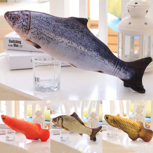 1PC 3D Fish Creative Pet Cat Kitten Chewing Cat Toys Doll Catnip Stuffed Fish Interactive Kitten Playing Toy Stuffed Pillow Itdinos