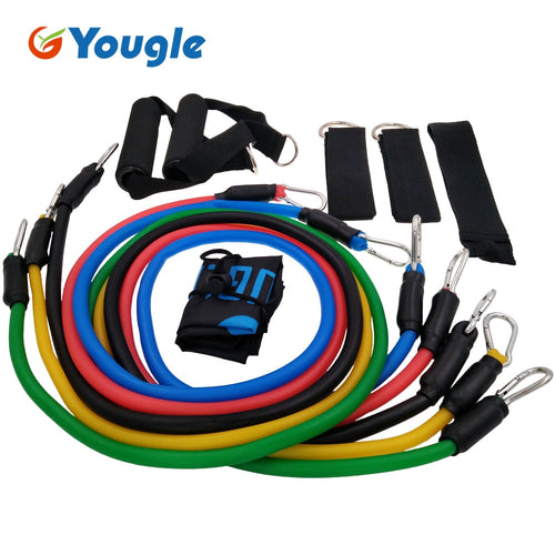 YOUGLE 11pcs/set Pull Rope Fitness Exercises Resistance Bands Latex Tubes Pedal Excerciser Body Training Workout Yoga Itdinos