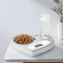 Lade das Bild in den Galerie-Viewer, 2 In 1 Pet Dog Cat Water Food Bowl Set Automatic Water Dispenser Bottle  Detachable Stainless Steel Small Puppy Dog Food Bowl Itdinos
