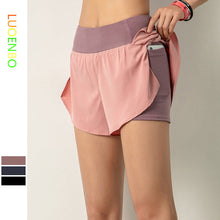 Lade das Bild in den Galerie-Viewer, LUOENBO 2020 Women Gym Double shorts side pocket running shorts breathable quick dry yoga women shorts workout fitness sportwear Itdinos
