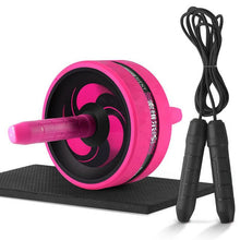 Lade das Bild in den Galerie-Viewer, New 2 in 1 Ab Roller&amp;Jump Rope No Noise Abdominal Wheel Ab Roller with Mat For Arm Waist Leg Exercise Gym Fitness Equipment Itdinos
