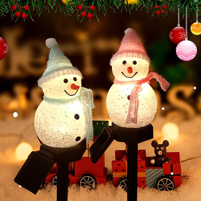 Solar Christmas Lights Snowman LED Lamp Solar Lighting for Garden Christmas Decor Itdinos