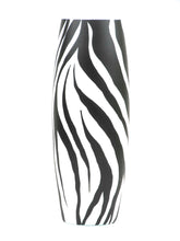Lade das Bild in den Galerie-Viewer, Art decorated zebra glass vase | Painted Art Glass Oval Vase | Interior Design Home Decor | Moving gift | Large Floor Vase 16 inch Itdinos
