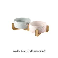 Load image into Gallery viewer, Marbling Ceramic Double Bowl For Pet Itdinos
