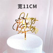 Lade das Bild in den Galerie-Viewer, Acrylic Cake Topper Golden Happy Birthday Cake Toppers For Kids Birthday Party Cake Decorations celebrate Birthday dessert gift Itdinos
