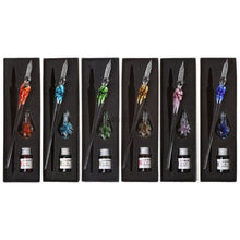 Lade das Bild in den Galerie-Viewer, Vintage Handmade Art Elegant Crystal Floral Glass Dip Pen Sign Ink Pens Gifts Students School Supplies Stationery Itdinos
