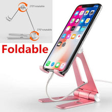 Lade das Bild in den Galerie-Viewer, Drehbarer Tablet-Halter aus Aluminiumlegierung für iPad Air 1/2 Mini 1/2/3/4 Pro 9.7 10.5 12.9 Faltbarer Handyhalter Ständer Unterstützung
