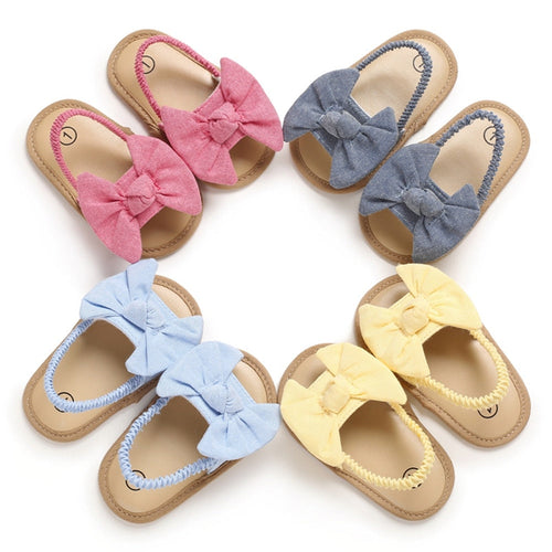 2020 Baby Girls Bow Knot Sandals Cute Summer Soft Sole Flat Princess Shoes Infant Non-Slip First Walkers Itdinos
