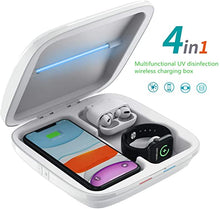 Lade das Bild in den Galerie-Viewer, 4 IN 1 5V Kabelloses Typ C Ladegerät UV Sterilisator Desinfektionsbox Multifunktionale Haushalts Sterilisatorbox Für Telefon Maske Uhr
