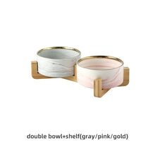 Load image into Gallery viewer, Marbling Ceramic Double Bowl For Pet Itdinos
