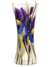 Lade das Bild in den Galerie-Viewer, Handpainted Glass Vase for Flowers | Voilet Painted Art Glass Vase | Interior Design | Table vase 12 inch Itdinos
