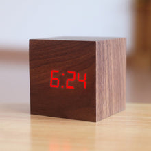 Lade das Bild in den Galerie-Viewer, New Qualified Digital Wooden LED Alarm Clock Wood Retro Glow Clock Desktop Table Decor Voice Control Snooze Function Desk Tools Itdinos
