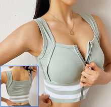Lade das Bild in den Galerie-Viewer, Cloud Hide Front Zipper Sports Bra Women Underwear Push Up Yoga Crop Top Bras Solid Athletic Vest Gym Fitness Shirt Sportswear Itdinos
