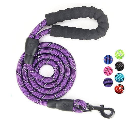 Large Dog Reflective Rope Durable Large Dog Leash Walking Big Dog Collar Strengthen Traction Harness Round Nylon Medium Dog Lead Itdinos