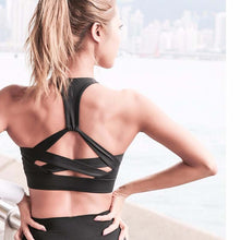 Lade das Bild in den Galerie-Viewer, Women White Strap Push Up Sports Bra for Women Gym Running yoga top Bra Athletic Vest Hollow out Sportswear Underwear Itdinos
