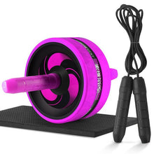 Lade das Bild in den Galerie-Viewer, New 2 in 1 Ab Roller&amp;Jump Rope No Noise Abdominal Wheel Ab Roller with Mat For Arm Waist Leg Exercise Gym Fitness Equipment Itdinos
