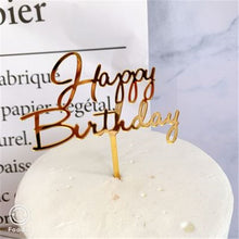Lade das Bild in den Galerie-Viewer, Acrylic Cake Topper Golden Happy Birthday Cake Toppers For Kids Birthday Party Cake Decorations celebrate Birthday dessert gift Itdinos
