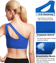 Lade das Bild in den Galerie-Viewer, Sexy One Shoulder Yoga Bras Women Sports Top Crop Athletic Vest Push Up Underwear BH Sports Bra Sportswear Wire Free Gym Shirts Itdinos
