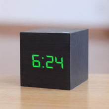 Lade das Bild in den Galerie-Viewer, New Qualified Digital Wooden LED Alarm Clock Wood Retro Glow Clock Desktop Table Decor Voice Control Snooze Function Desk Tools Itdinos
