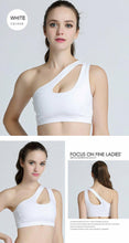 Lade das Bild in den Galerie-Viewer, Sexy One Shoulder Yoga Bras Women Sports Top Crop Athletic Vest Push Up Underwear BH Sports Bra Sportswear Wire Free Gym Shirts Itdinos
