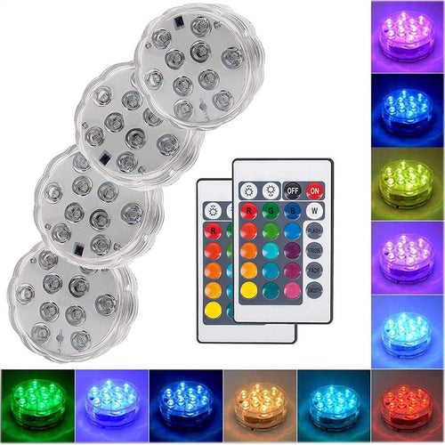 10 Led Remote Controlled RGB Submersible Light Battery Operated Underwater Night Lamp Outdoor Vase Bowl Garden Party Decoration Itdinos