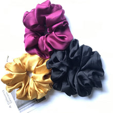 Lade das Bild in den Galerie-Viewer, Oversized Hair Scrunchies For Women Solid Satin Silk Scrunchie Hair Rubber Bands Elastic Hair Ties Accessories Ponytail Holder Itdinos
