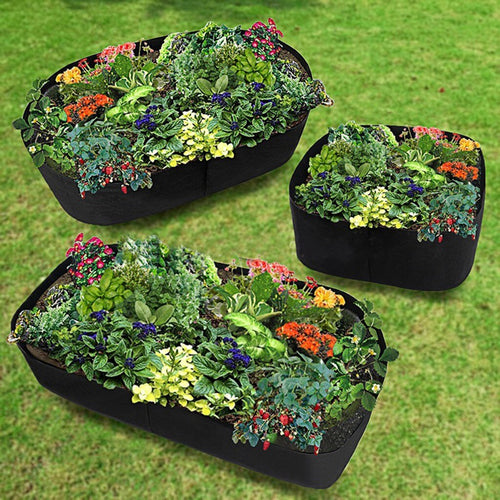 1PC Fabric Raised Garden Bed Rectangle Breathable Planting Container Growth Bag Home Garden Supplies Itdinos