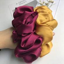 Lade das Bild in den Galerie-Viewer, Oversized Hair Scrunchies For Women Solid Satin Silk Scrunchie Hair Rubber Bands Elastic Hair Ties Accessories Ponytail Holder Itdinos
