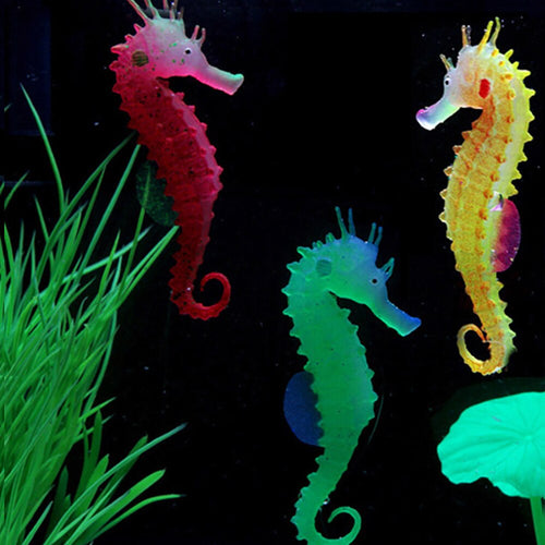 Silicone  Luminous Fish Tank Aquarium  Sea Horse Decoration Itdinos