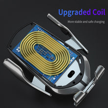 Lade das Bild in den Galerie-Viewer, Automatisches Klemmen 10W kabelloses Autoladegerät für iPhone XS XR X 8 11 Pro Samsung S20 S10 Qi Schnelllade-Autotelefonhalter
