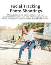 Lade das Bild in den Galerie-Viewer, Selfie-Stick Smart AI Gimbal Persönlicher Roboter-Kameramann 360° Auto Rotation Gesichtsverfolgung Handyständer für iPhone IOS Android
