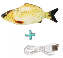 Lade das Bild in den Galerie-Viewer, New 30CM Electronic Pet Cat Toy Electric USB Charging Simulation Bouncing Fish Toys For Dog Cat Chewing Playing Biting Supplies Itdinos

