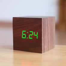 Lade das Bild in den Galerie-Viewer, New Qualified Digital Wooden LED Alarm Clock Wood Retro Glow Clock Desktop Table Decor Voice Control Snooze Function Desk Tools Itdinos
